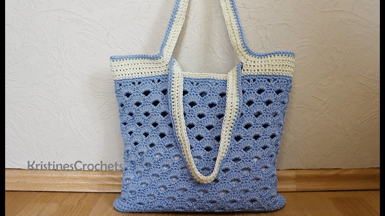 DIY Two Color Tote Bag - Easy Crochet Pattern