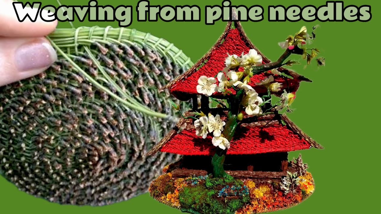 DIY Weaving from pine needles Altanka (Arbor, Gazebo) Weaving craft Heart in real time  Part 4