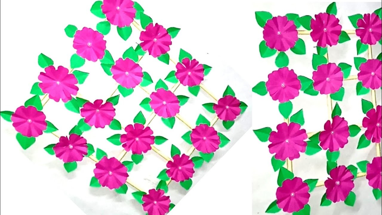 Easy & Beautiful paper flowers wall hanging.paper flowers.paper craft.wall decor ideas