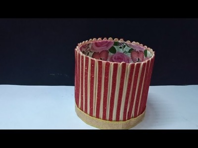 Easy Craft Ideas For Home Decor | Reuse Waste Material | Best Out Of Waste Icecream Sticks & Glitter