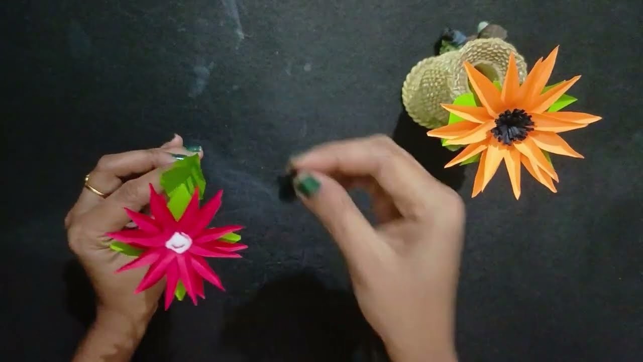 Easy paper flower. paper craft. easy to make. handmade paper craft.susmitha art and craft