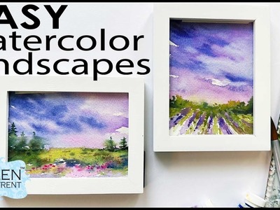 EASY Watercolor Landscapes. DIY gift ideas. Mini Monday madness