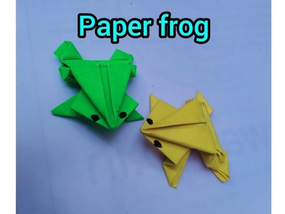 Frog paper craft,frog making with paper,frog jumping easy origami