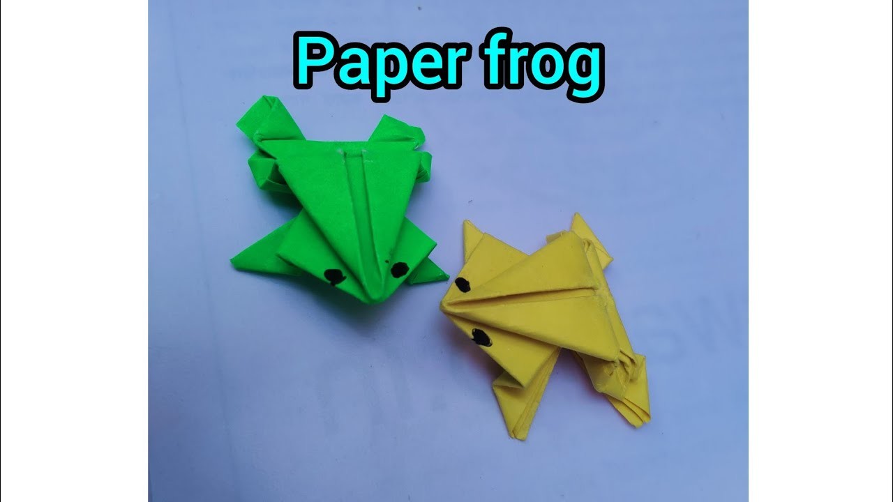 Frog paper craft,frog making with paper,frog jumping easy origami