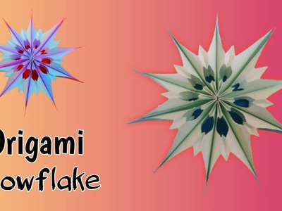 How to make a origami snowflake. easy paper craft. paper snowflake
