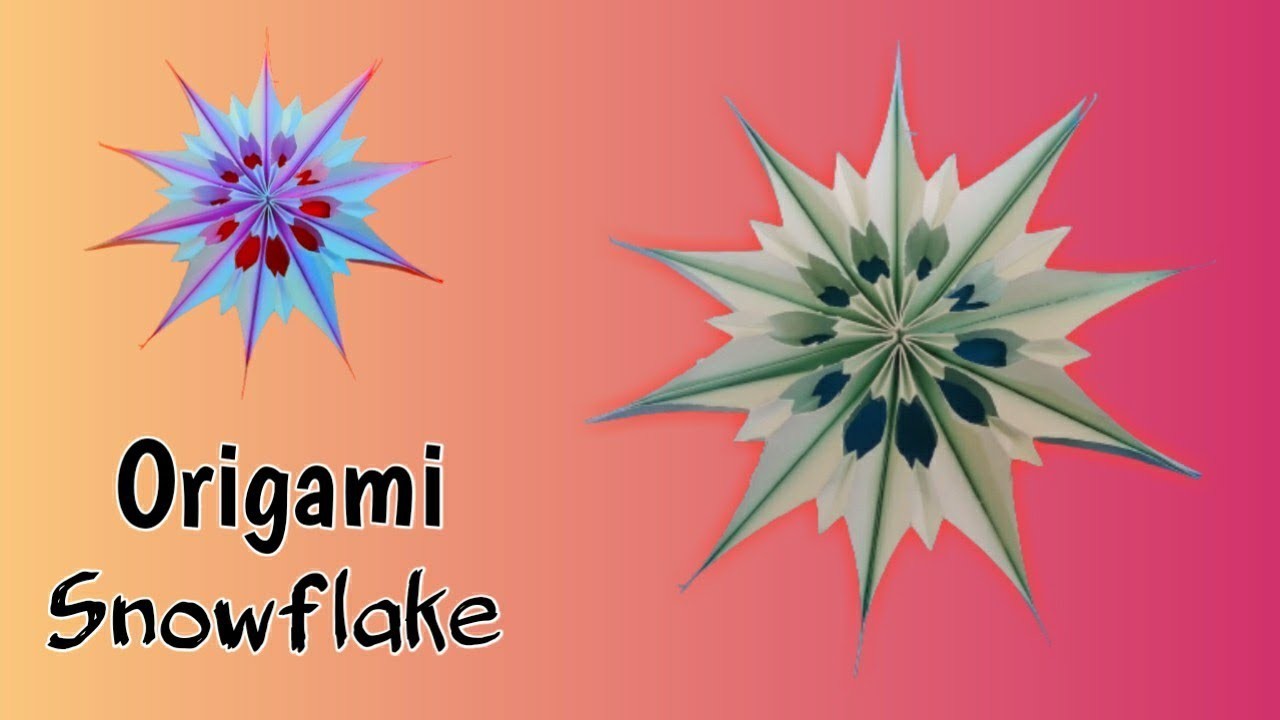 How to make a origami snowflake. easy paper craft. paper snowflake