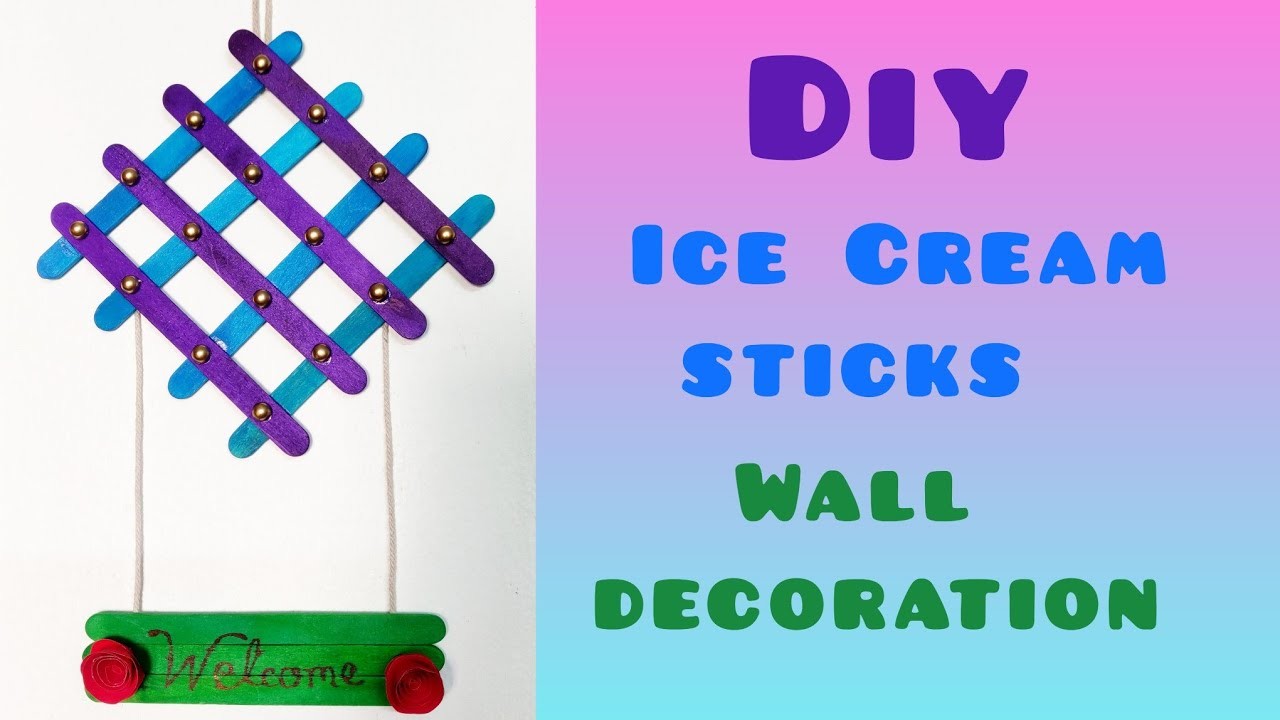 ICE CREAM STICKS decoration ideas  Home Décor Idea Ice cream Stick Craft #shorts #craft POPSICLE#diy