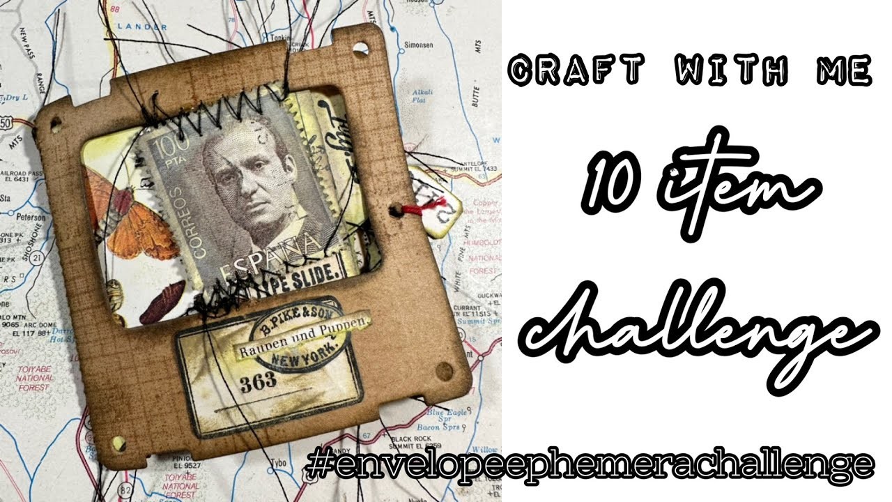 Mini junkjournal • 10 item challenge by Sevenplaza • craft with me