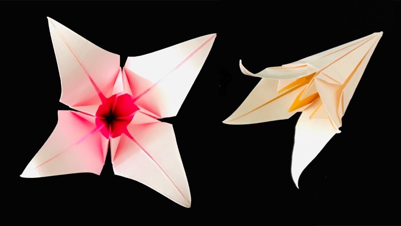Origami Flower Lily - Paper flowers easy tutorial