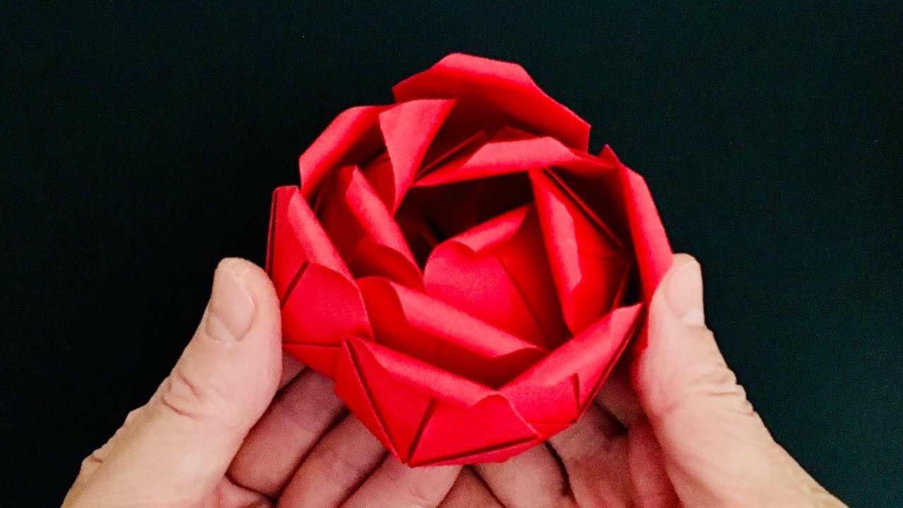 Origami Rose Easy - Rose flower making with paper - Origami flower