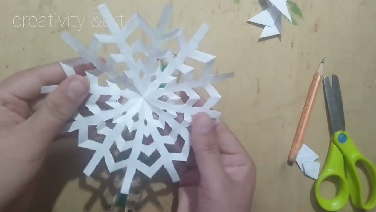 Paper snowflake tutorial creativity step by step |easy snowflake tutorial for Christmas decorations|