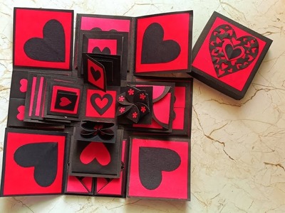 Red Romantic Multifold Valentine's Explosion Gift Box ????#valentinesday #explosionbox #tubertip