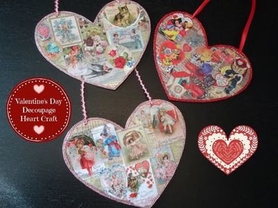 Vintage Valentine's Day Decoupage Heart Craft
