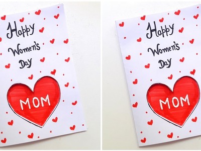 ???? White Paper ???? Women's Day Card For MOM • Happy Women's Day Card 2023 • How to make womens day card