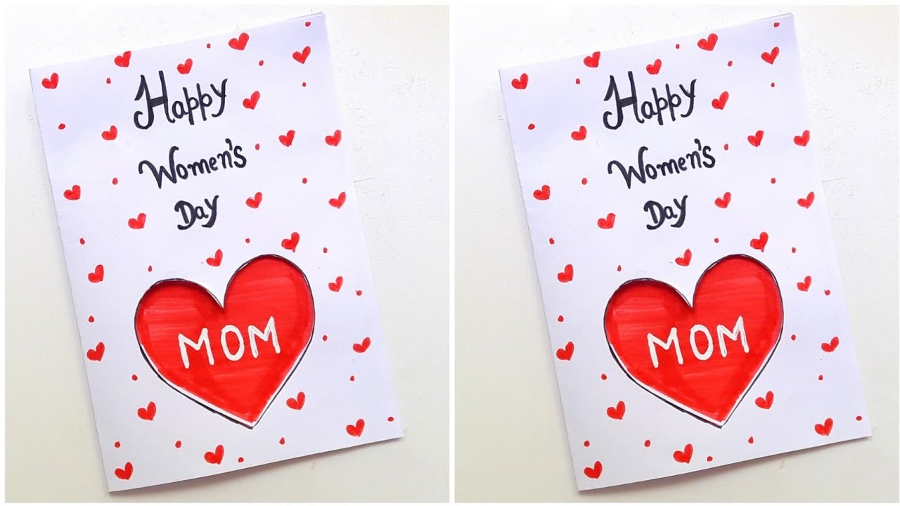 ???? White Paper ???? Women's Day Card For MOM • Happy Women's Day Card 2023 • How to make womens day card