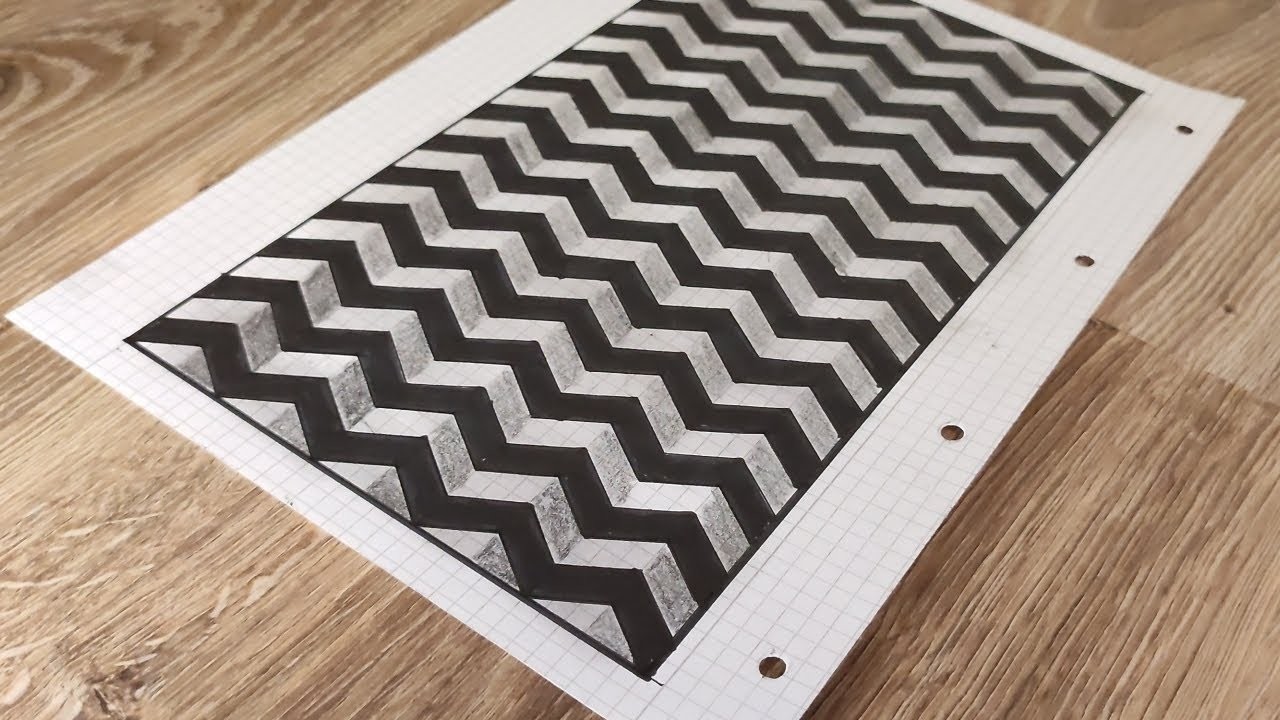 3D optical illusions on paper in an easy way