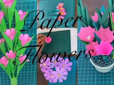 5pink color paper flowers vases decorations ideas. How to make paper flowers.