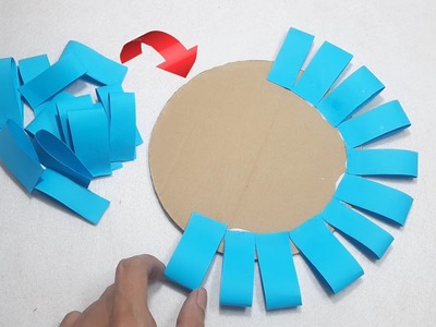Beautiful Blue Paper Wall Hanging.Paper craft For Home Decoration.Paper Wallmate.Diy Recycled Ideas