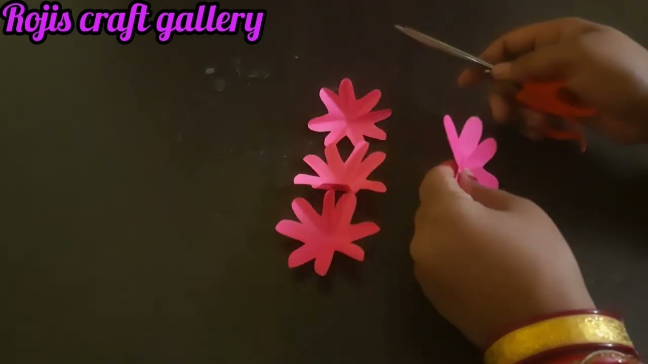 Beautiful paper flowers wall hanging.color paper craft.