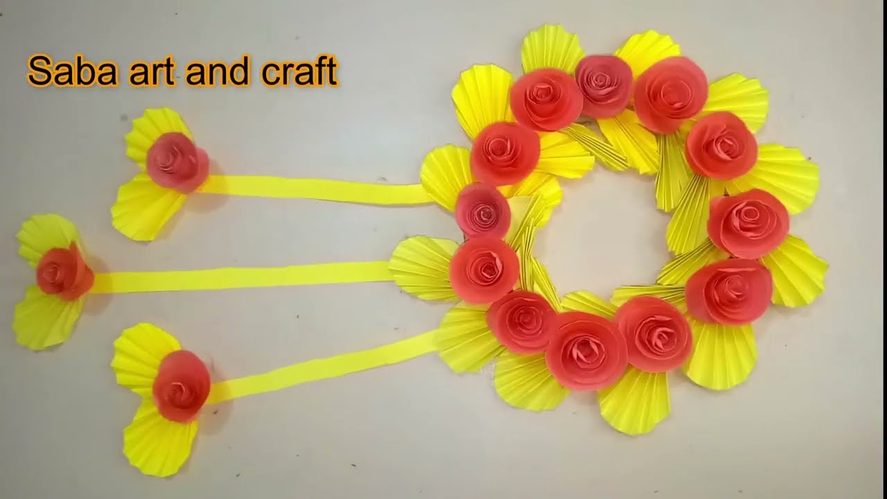 Beautiful Paper Wall Hanging Craft ||  Paper Craft for Home Decoration || Paper Flower Wall Hanging