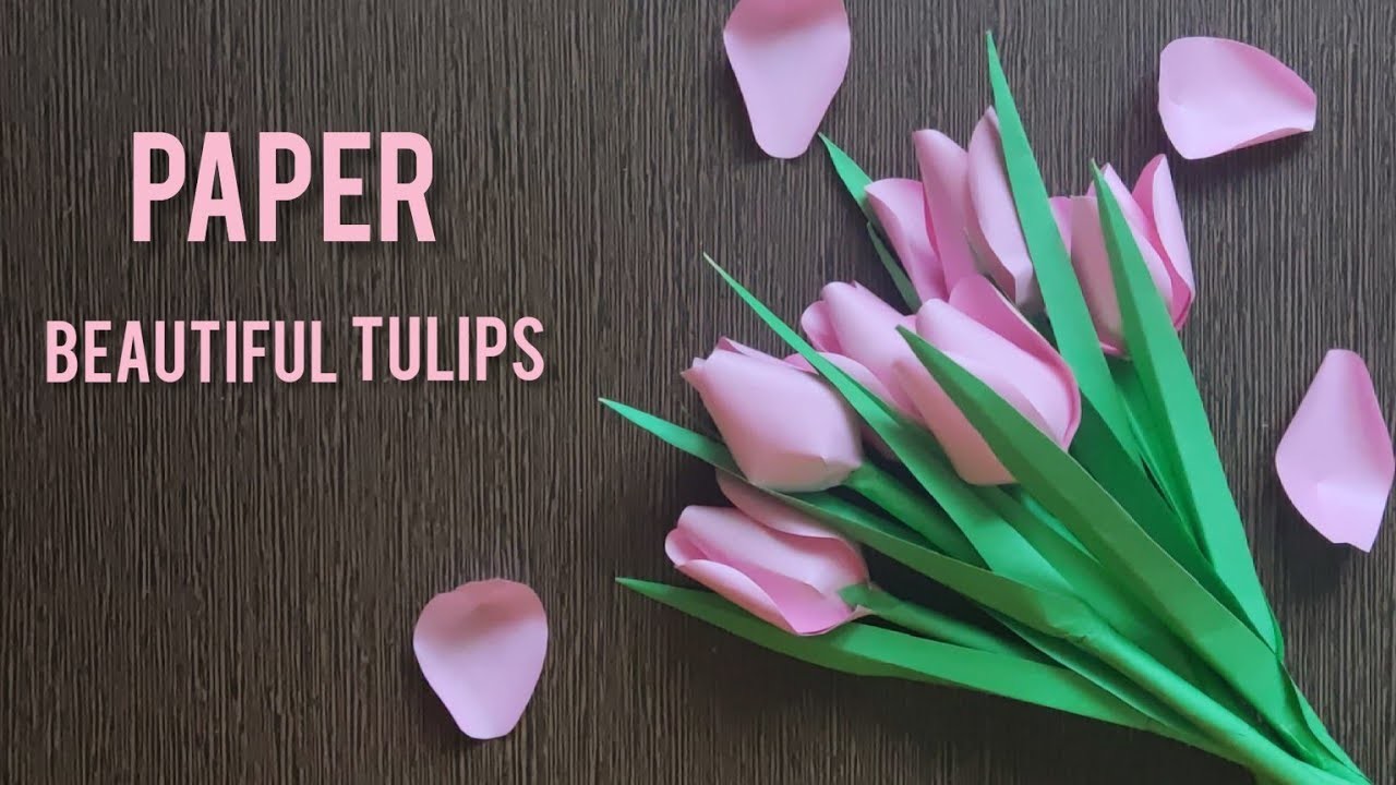Beautiful tulip flowers | How to make tulips out of paper? | home decors!