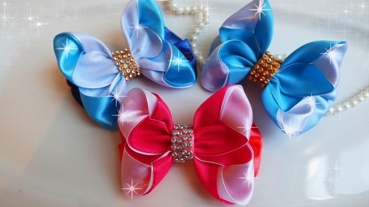 DIY hair bow,  ribbon bow,  kanzashi