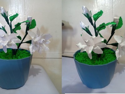 DIY How to make Jasmine Flowers from Satin Ribbon.Tupians Craft