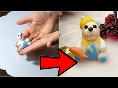 Diy making a beautiful teddy bear doll with dough