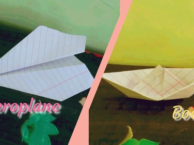 DIY origami Aeroplane and Boat ,easy kids toy craft ????️,????