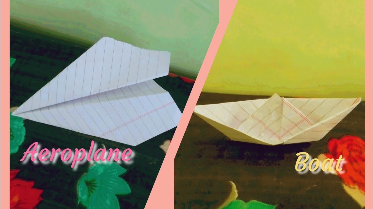 DIY origami Aeroplane and Boat ,easy kids toy craft ????️,????