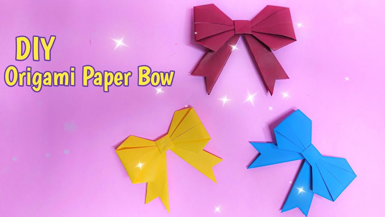 DIY ORIGAMI PAPER BOW | HOW TO MAKE ORIGAMI PAPER BOW | PAPER CRAFT