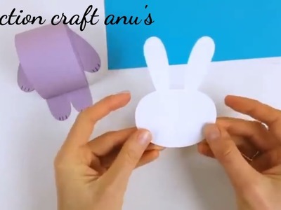 Diy paper moving rabbit.paper rabbit. craft with paper. kids craft