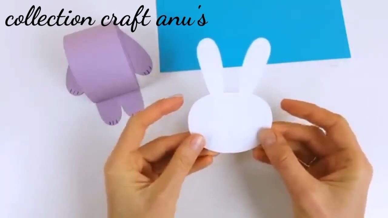 Diy paper moving rabbit.paper rabbit. craft with paper. kids craft