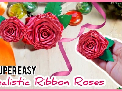 DIY Ribbon Flowers-How to make Realistic Ribbon Roses-Amazing #Ribbon flower making trick #1