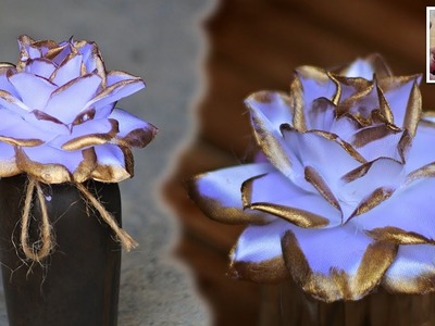 DIY Ribbon Rose Flower | How to make ribbon satin rose | Luxury Flower Making | Luxury Ribbon Work