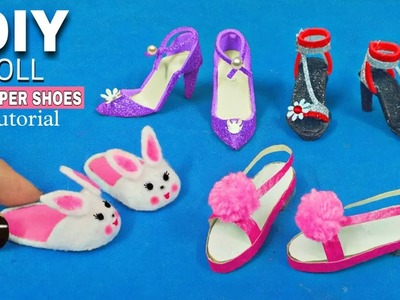 Doll Craft | Doll Shoes | Paper Craft Ideas | Easy Craft Ideas | Barbie Doll | Shoes | Miniature❤