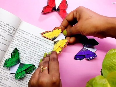 Easy DIY origami butterfly bookmark#bookmark#howtomakebookmark #art and craft#origamipaperbutterfly