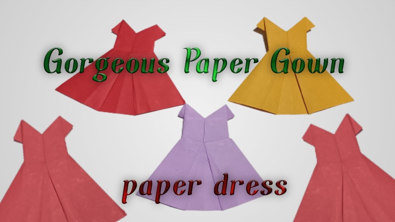 Gorgeous Paper Gown,How to make Pretty Origami Paper dress