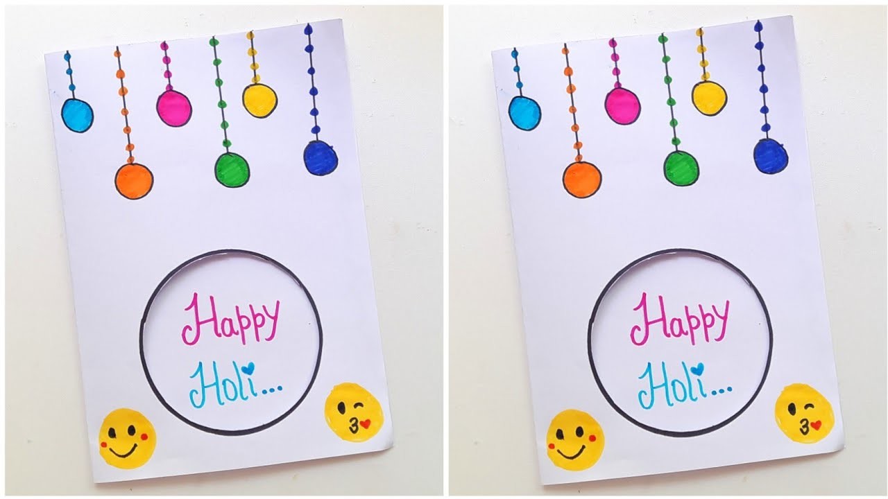 ???? Happy Holi Card 2023 ???? DIY Holi Card From WHITE PAPER • Easy & Beautiful holi card idea at home