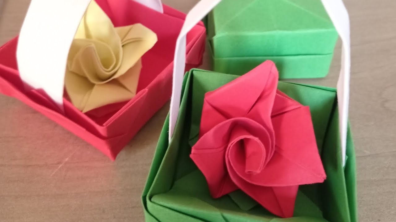 How to make a basket with handle - with paper - Origami