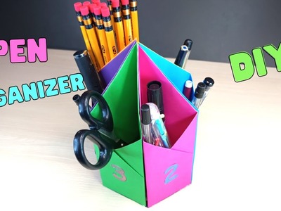 How To Make A DIY Pen Stand.Pen Holder.Pencil Holder.Pen Organizer-Origami