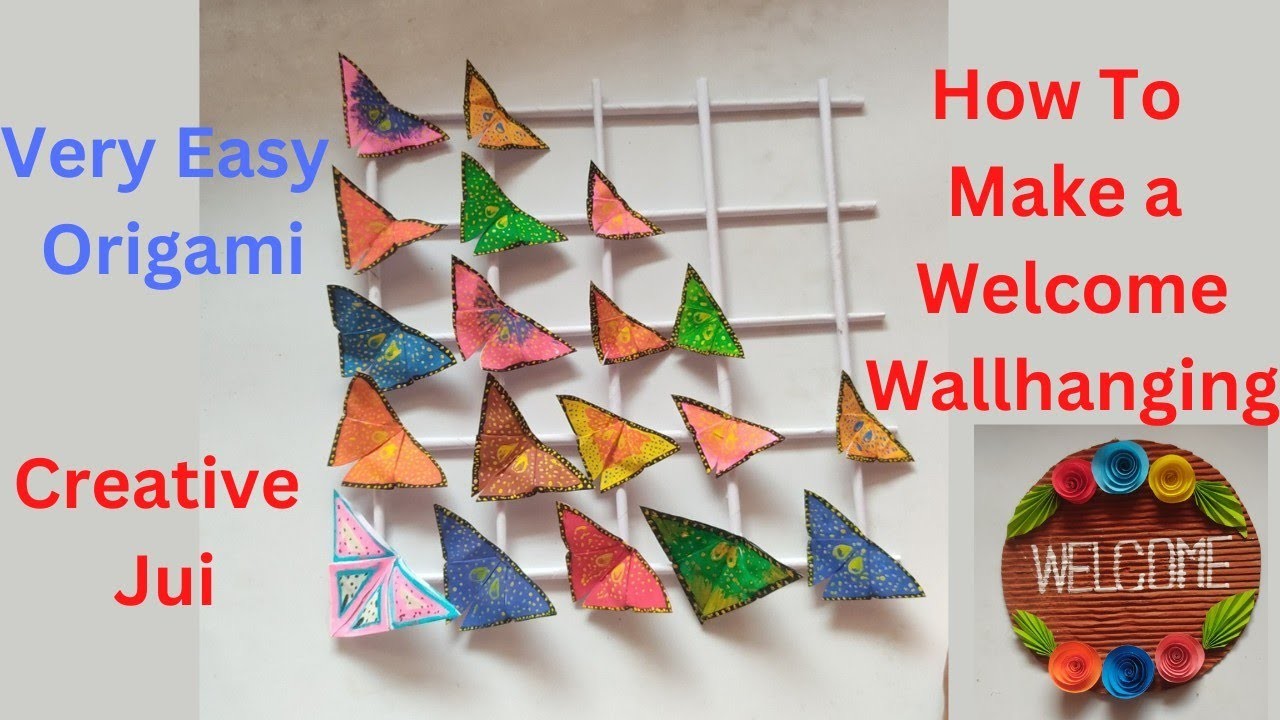 How To Make a Paper Butterfly Hanging || Beautiful Origami || Creative Jui || Diy ||Craft and Art ||