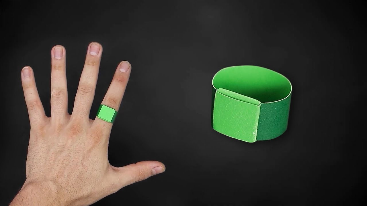 How to make a PAPER RING | Origami  | NO CUT | NO GLUE | Green Lantern