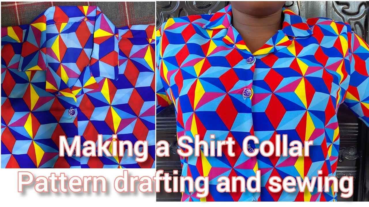 How to make a shirt collar, Vintage shirt (Pattern drafting + Sewing)