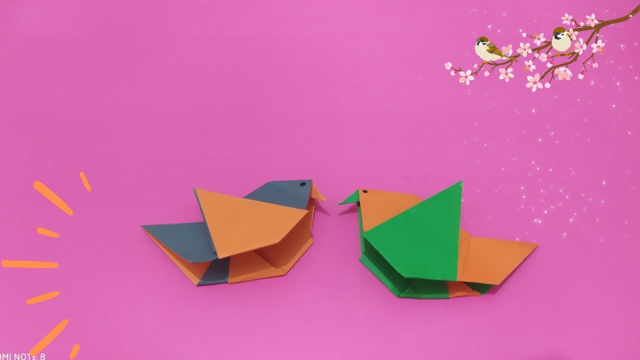 How to make an Easy origami bird DIY paper Bird tutorial