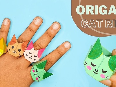 How to make origami cat ring | Paper craft | Origami easy paper craft ring