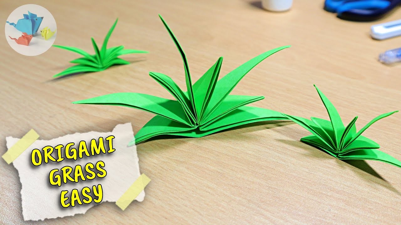 How to make origami grass | origami grass | easy origami grass