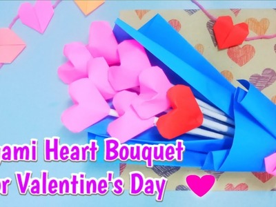 HOW TO MAKE ORIGAMI HEART BOUQUET || SPECIAL FOR Valentine's Day