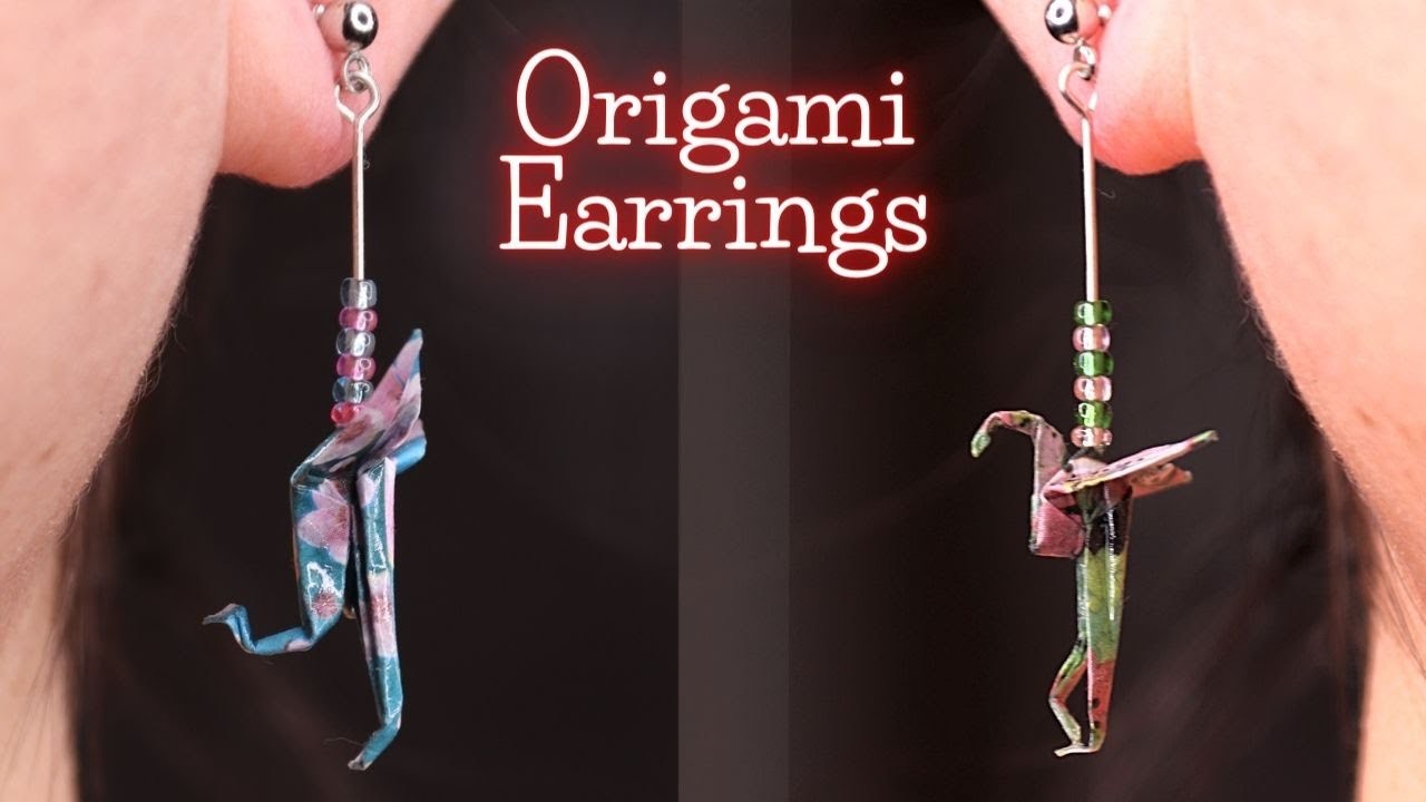 How to make Origami - Making Flamingo & Ostrich Earrings from Origami Paper