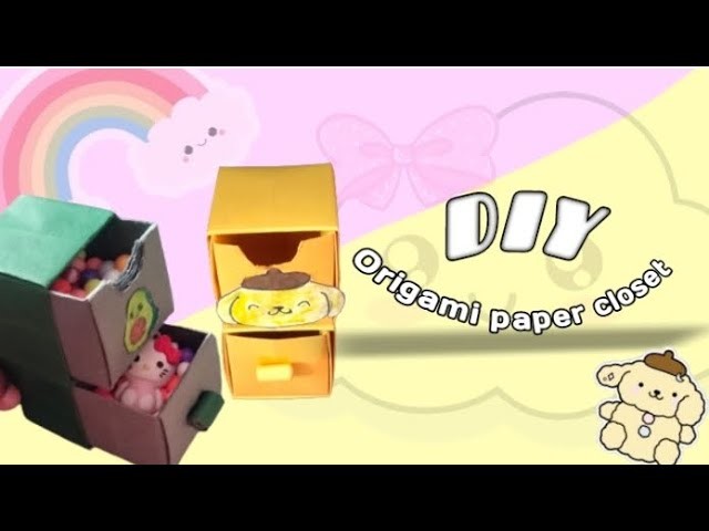 How to make Origami paper closet. DIY origami paper craft.